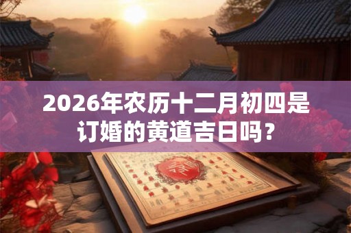 2026年农历十二月初四是订婚的黄道吉日吗？