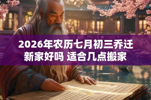 2026年农历七月初三乔迁新家好吗 适合几点搬家
