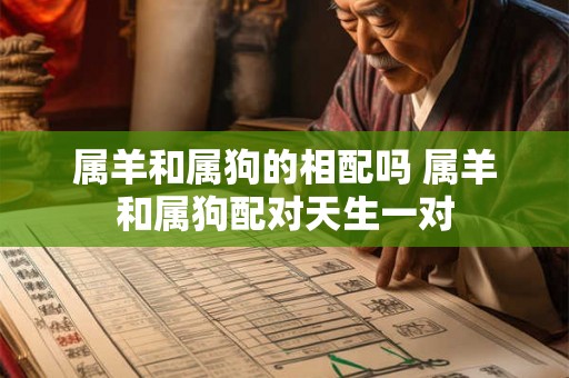 属羊和属狗的相配吗 属羊和属狗配对天生一对