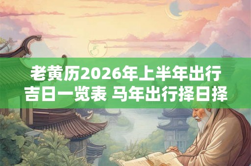 老黄历2026年上半年出行吉日一览表 马年出行择日择吉 老黄历2026年上半年出行吉日一览表 马年出行择日择吉