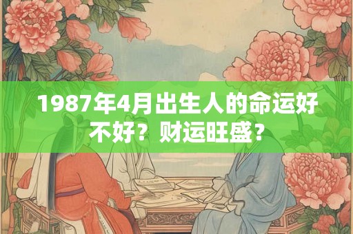 1987年4月出生人的命运好不好？财运旺盛？