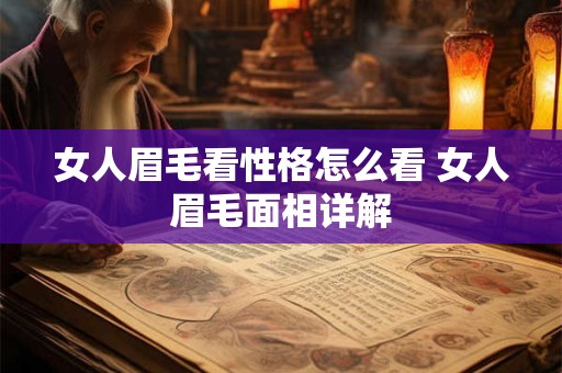 女人眉毛看性格怎么看 女人眉毛面相详解