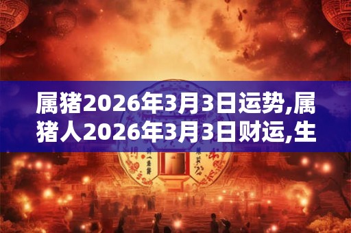 属猪2026年3月3日运势,属猪人2026年3月3日财运,生肖猪2026年3月3日运势