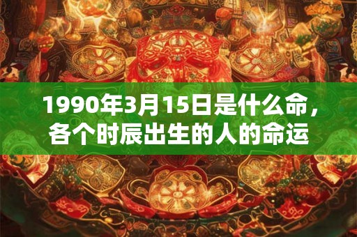 1990年3月15日是什么命，各个时辰出生的人的命运