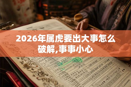 2026年属虎要出大事怎么破解,事事小心