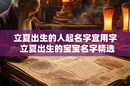 立夏出生的人起名字宜用字  立夏出生的宝宝名字精选