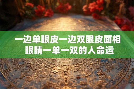 一边单眼皮一边双眼皮面相  眼睛一单一双的人命运