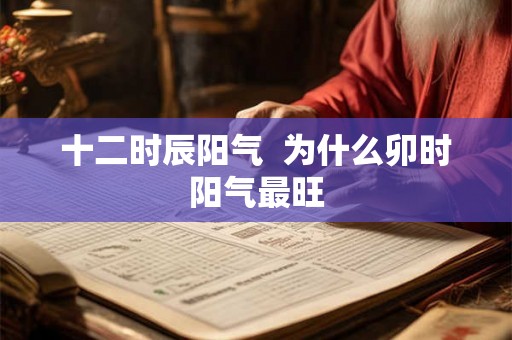 十二时辰阳气  为什么卯时阳气最旺