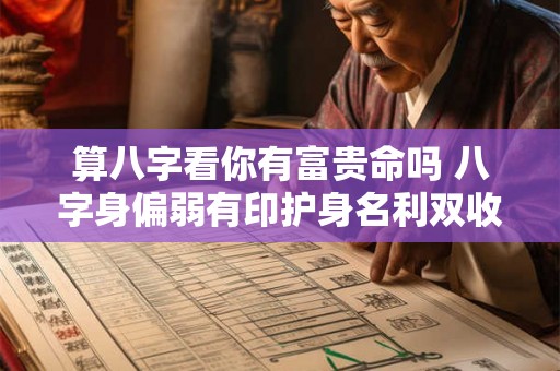 算八字看你有富贵命吗 八字身偏弱有印护身名利双收