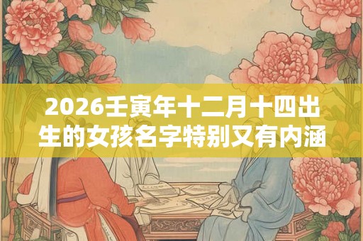 2026壬寅年十二月十四出生的女孩名字特别又有内涵