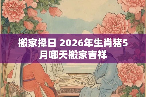 搬家择日 2026年生肖猪5月哪天搬家吉祥
