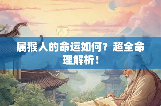 属猴人的命运如何？超全命理解析！