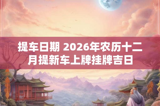 提车日期 2026年农历十二月提新车上牌挂牌吉日