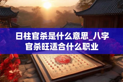 日柱官杀是什么意思_八字官杀旺适合什么职业