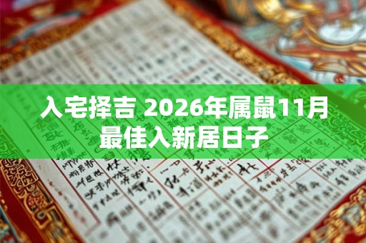 入宅择吉 2026年属鼠11月最佳入新居日子