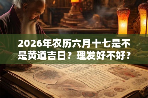 2026年农历六月十七是不是黄道吉日？理发好不好？