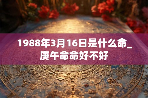 1988年3月16日是什么命_庚午命命好不好