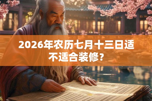 2026年农历七月十三日适不适合装修？