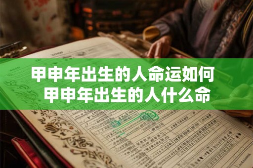 甲申年出生的人命运如何  甲申年出生的人什么命