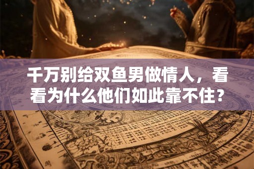 千万别给双鱼男做情人，看看为什么他们如此靠不住？
