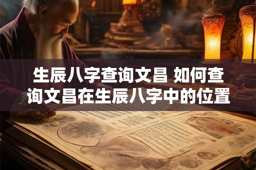 生辰八字查询文昌 如何查询文昌在生辰八字中的位置