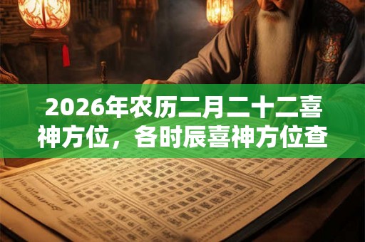 2026年农历二月二十二喜神方位，各时辰喜神方位查询一览