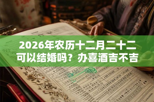 2026年农历十二月二十二可以结婚吗？办喜酒吉不吉利？