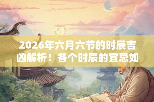 2026年六月六节的时辰吉凶解析！各个时辰的宜忌如何？