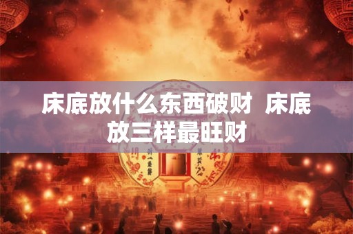 床底放什么东西破财  床底放三样最旺财