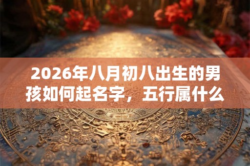 2026年八月初八出生的男孩如何起名字，五行属什么