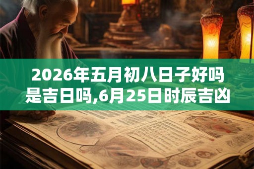 2026年五月初八日子好吗是吉日吗,6月25日时辰吉凶