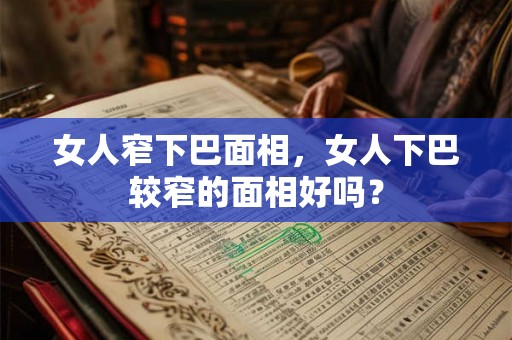 女人窄下巴面相，女人下巴较窄的面相好吗？