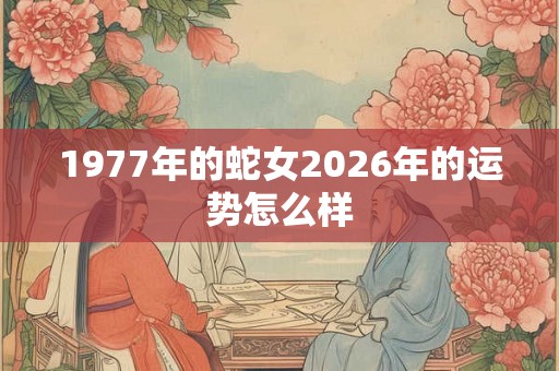 1977年的蛇女2026年的运势怎么样 1977年的蛇女2026年的运势怎么样