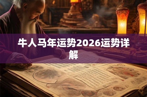 牛人马年运势2026运势详解