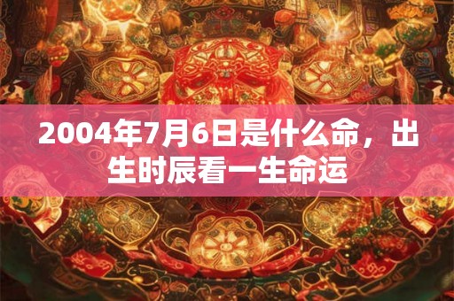 2004年7月6日是什么命，出生时辰看一生命运