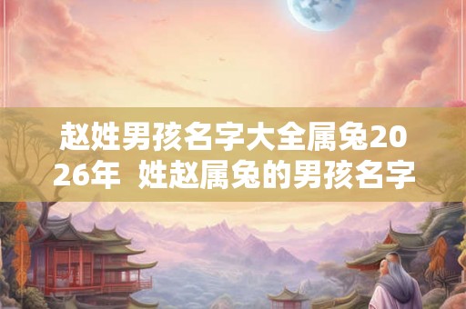 赵姓男孩名字大全属兔2026年 姓赵属兔的男孩名字 赵姓男孩名字大全属兔2026年 姓赵属兔的男孩名字