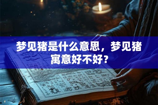 梦见猪是什么意思，梦见猪寓意好不好？