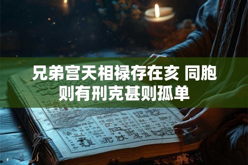 兄弟宫天相禄存在亥 同胞则有刑克甚则孤单
