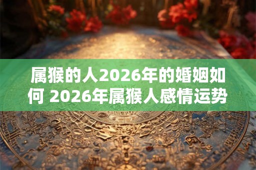 属猴的人2026年的婚姻如何 2026年属猴人感情运势