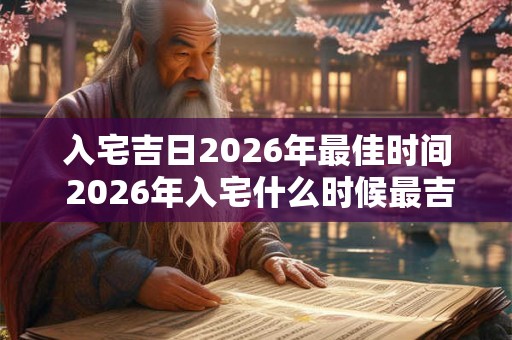 入宅吉日2026年最佳时间 2026年入宅什么时候最吉利