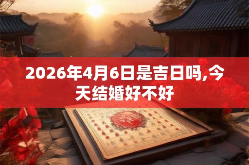 2026年4月6日是吉日吗,今天结婚好不好 2026年4月6日是吉日吗,今天结婚好不好