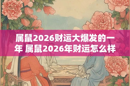 属鼠2026财运大爆发的一年 属鼠2026年财运怎么样 属鼠2026财运大爆发的一年 属鼠2026年财运怎么样