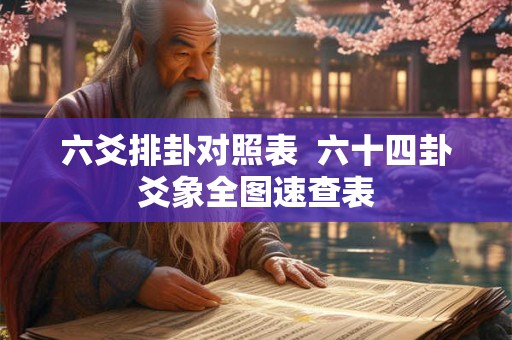 六爻排卦对照表  六十四卦爻象全图速查表