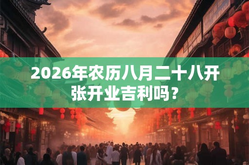 2026年农历八月二十八开张开业吉利吗？