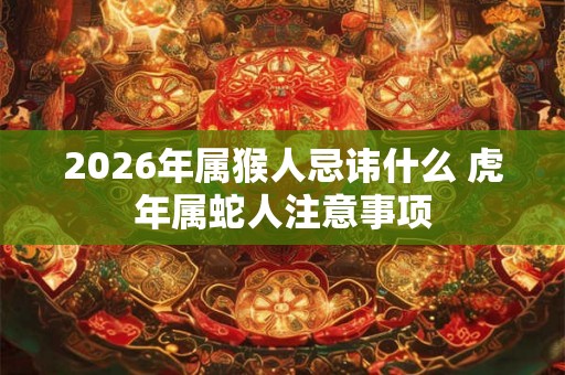 2026年属猴人忌讳什么 虎年属蛇人注意事项