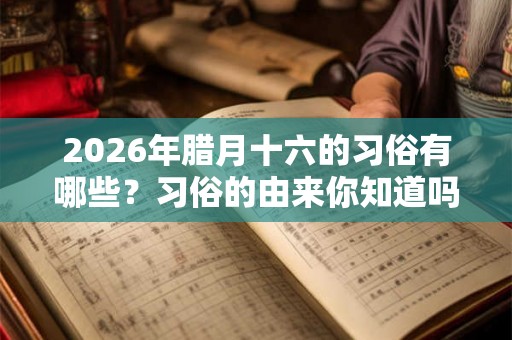 2026年腊月十六的习俗有哪些？习俗的由来你知道吗？