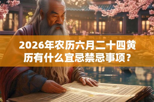 2026年农历六月二十四黄历有什么宜忌禁忌事项？