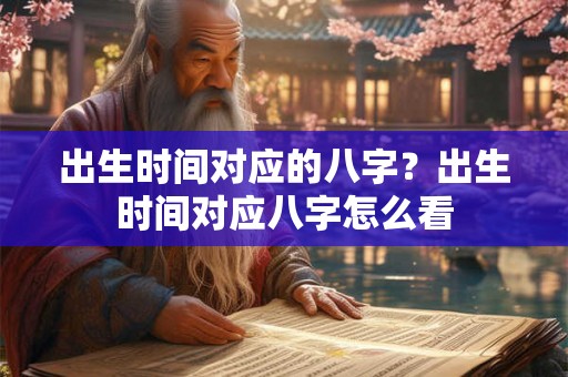 出生时间对应的八字？出生时间对应八字怎么看