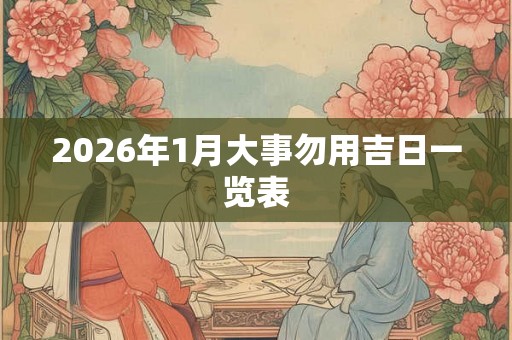 2026年1月大事勿用吉日一览表