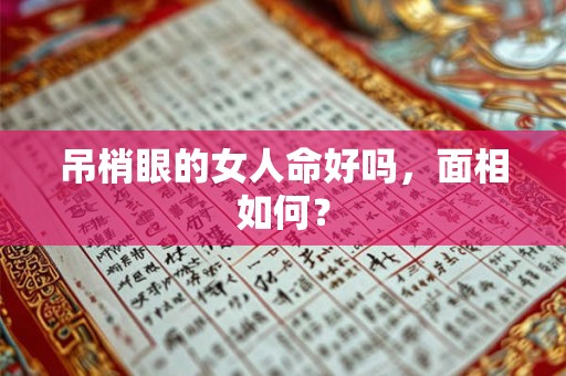 吊梢眼的女人命好吗，面相如何？